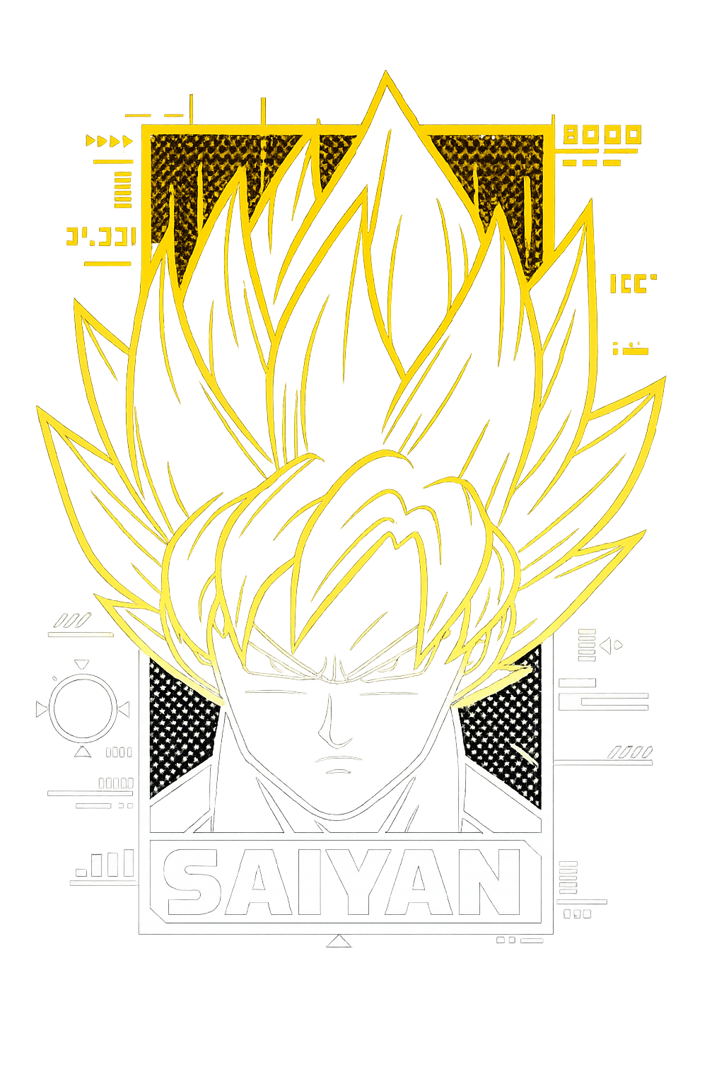 Saiyan Black Half Sleeve T-Shirt