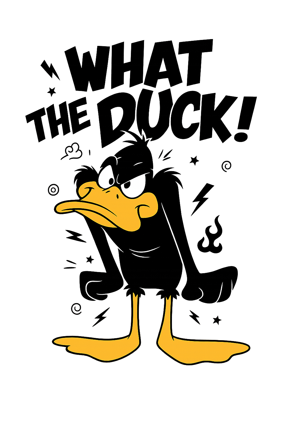 What The Duck White Half Sleeve T-Shirt